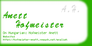 anett hofmeister business card